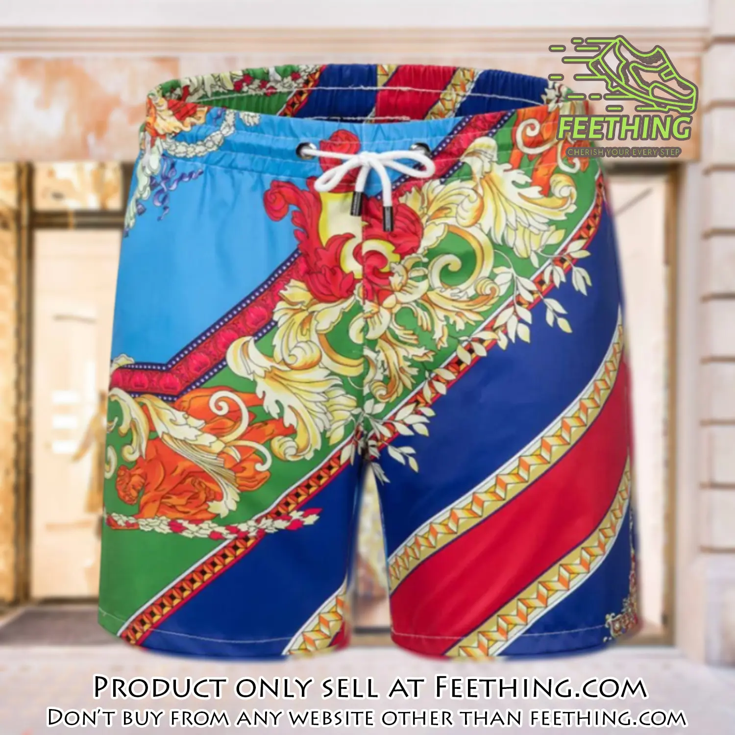 Versace hot new 3d luxury all over print shorts pants for men ft4528042